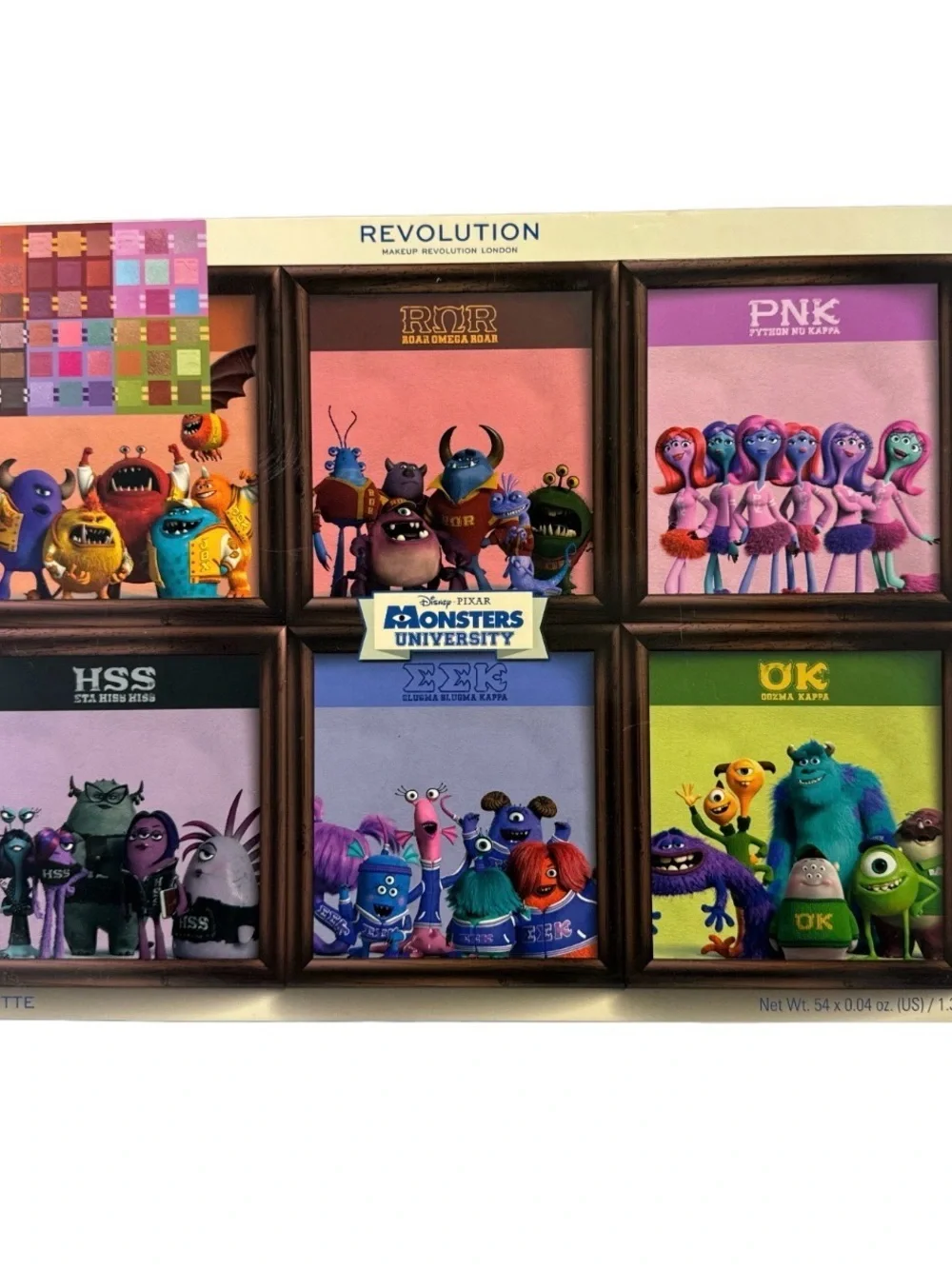 Revolution Monsters University Eyeshadow Palette - Pink, Purple, Blue, Green